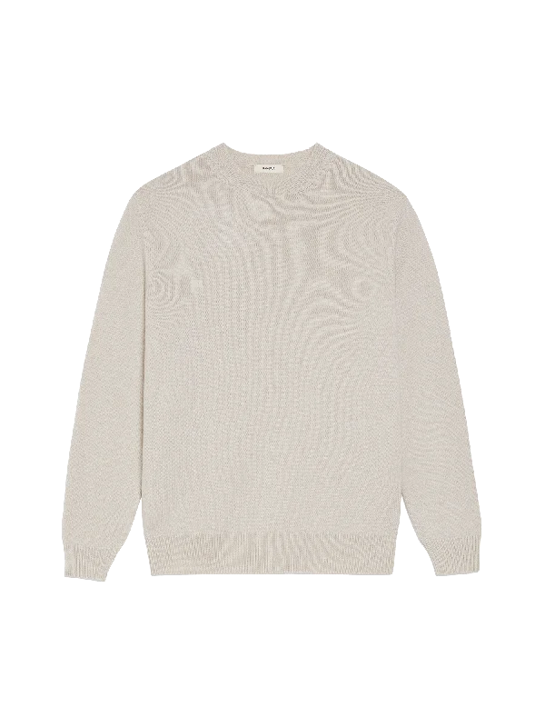 Mens Recycled Cashmere Crewneck Sweatshirt—oatmeal