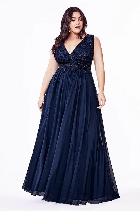 Navy 16 Cinderella Divine S7201 Long Plus Size Prom Dress Sale