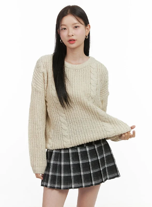 Basic Crew Neck Long Sleeve Knit OS411