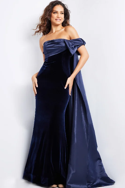 Jovani 37391 Off the Shoulder Velvet Formal Dress