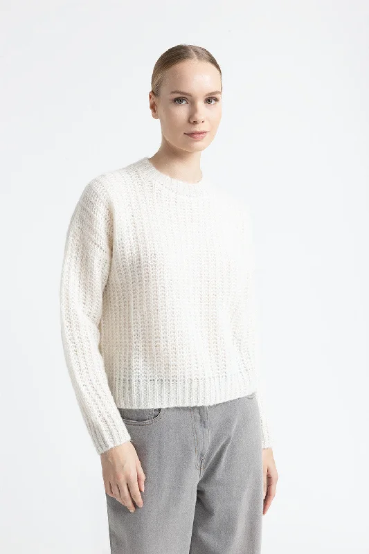 Alpaca and lurex crewneck sweater