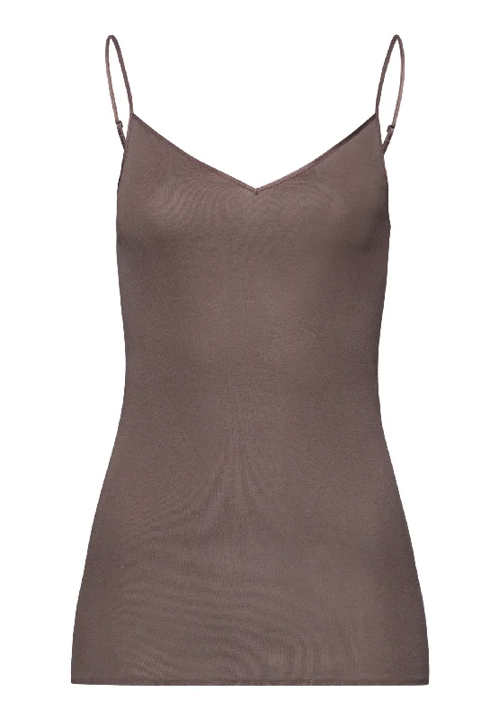 Cotton Seamless V-Neck Cotton Camisole | Stonewash 71601-2756