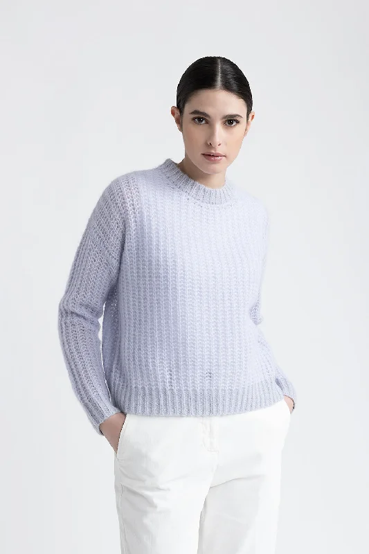 Alpaca and lurex crewneck sweater