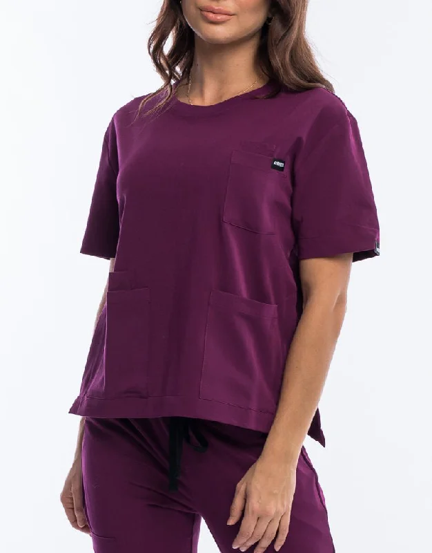 Essential Crewneck Scrub Top - Purple