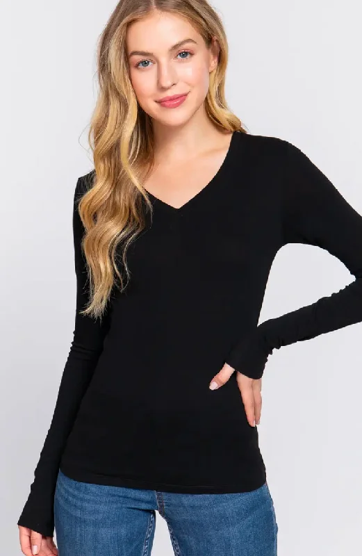 Long Sleeve V Neck