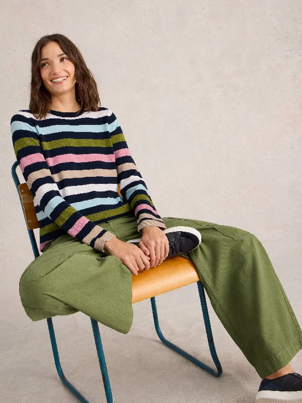 Multi Stripe Crew Merino