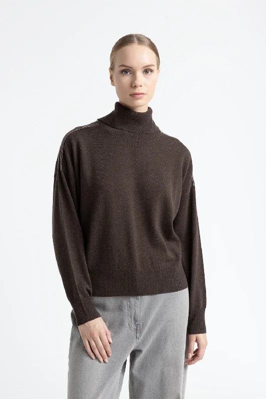 Wool, silk and cashmere crewneck sweater