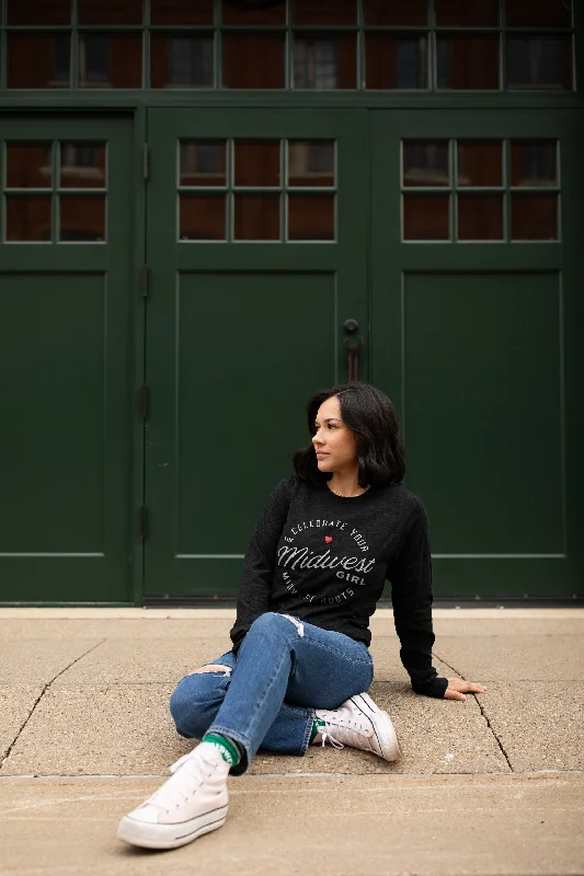 The Midwest Girl Long Sleeve in Charcoal