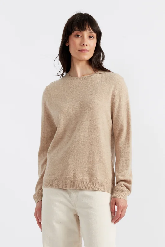 Oatmeal Cashmere Crew Sweater