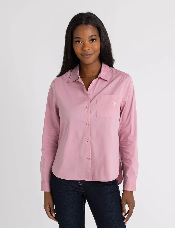 LONG SLEEVE RELAXED POPLIN SHIRT