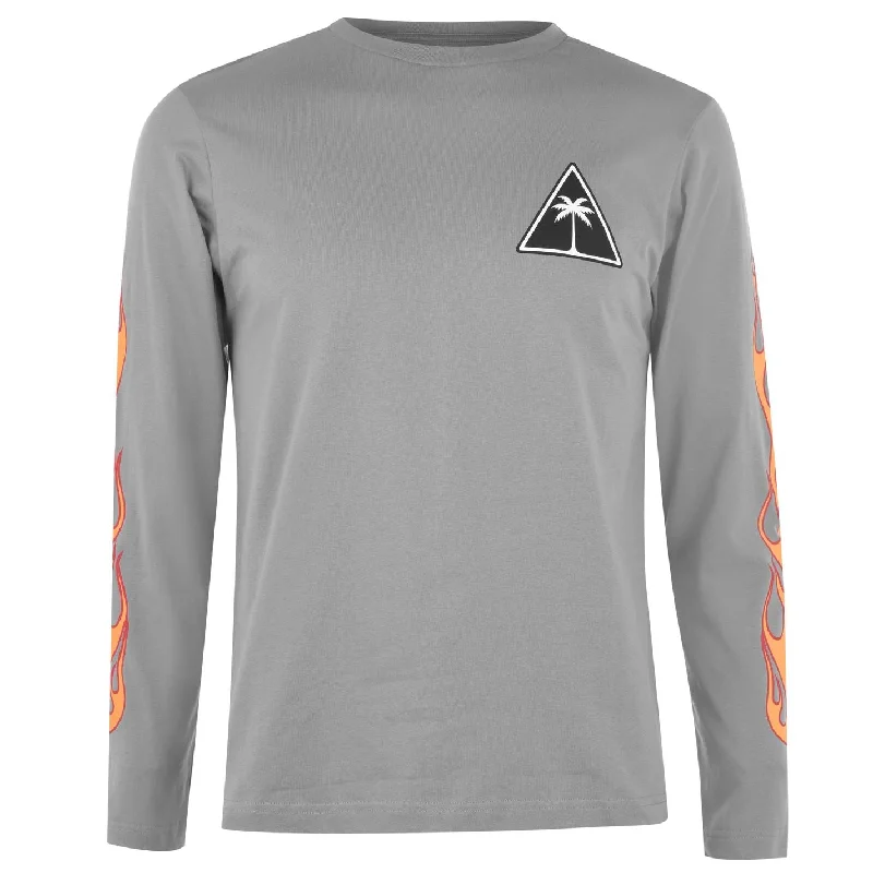 Palm Angels Grey Long Sleeve T-Shirt