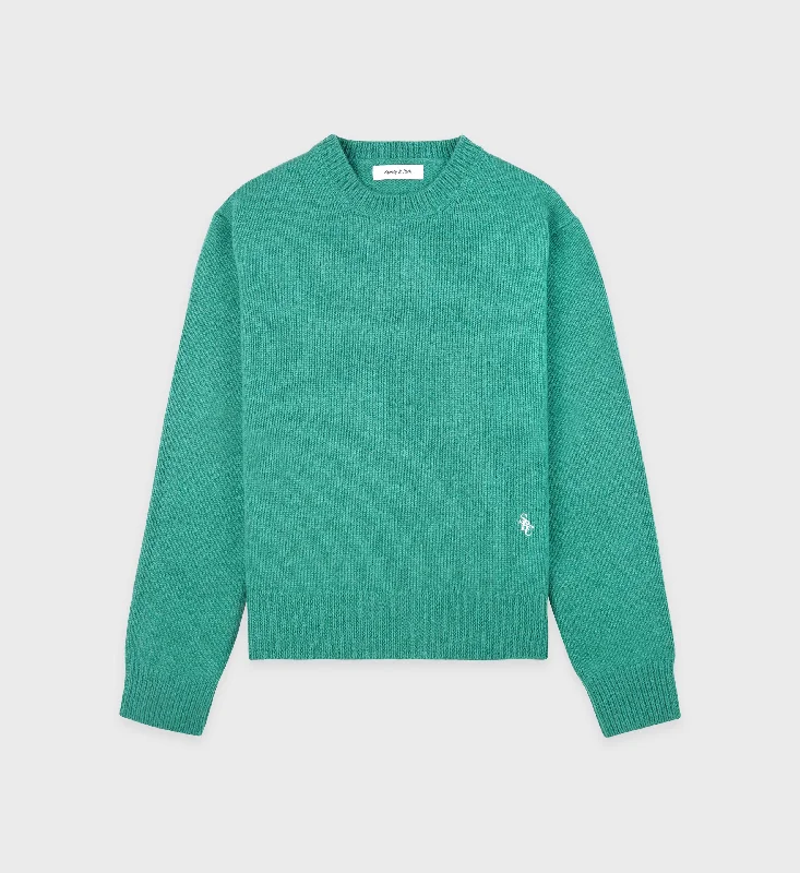 SRC Wool Crewneck - Spring Green/White