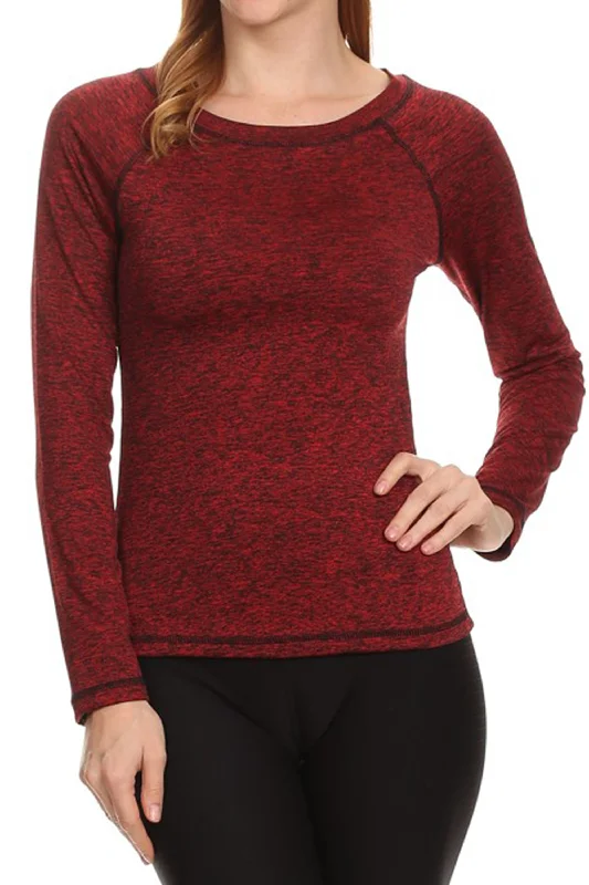 Heathered Active Long Sleeve Top