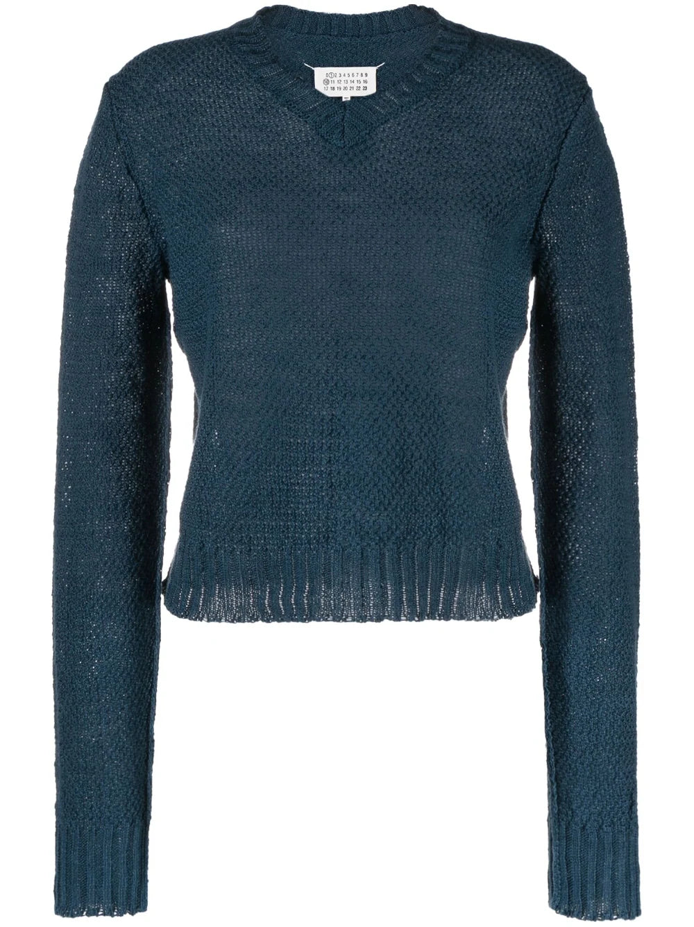 Cropped V-Neck Knit - Blue