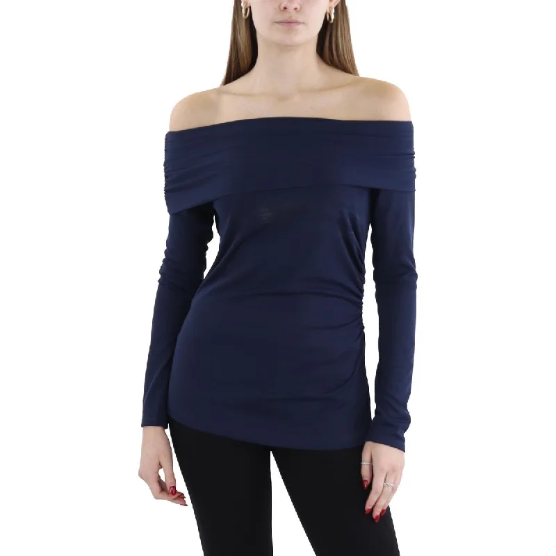 Womens Ruched Long Sleeve Blouse