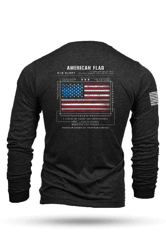 American Flag Schematic - Long Sleeve T-Shirt