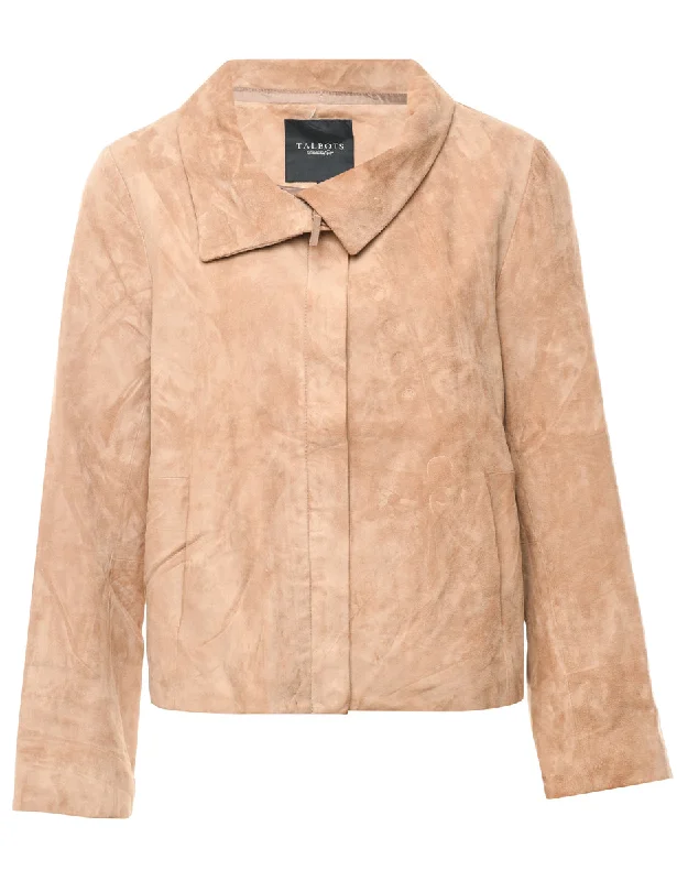 Light Brown Classic Suede Jacket - M