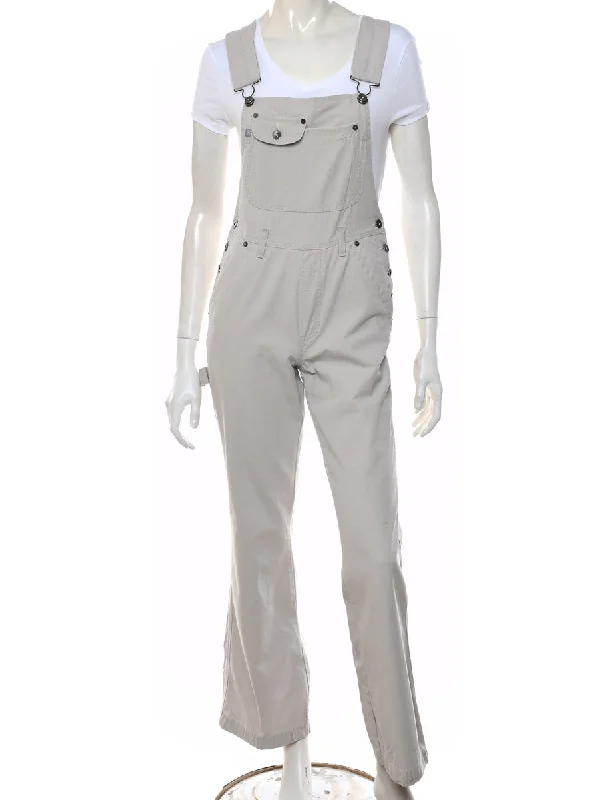 Light Grey Flared Classic Dungarees - W30 L31