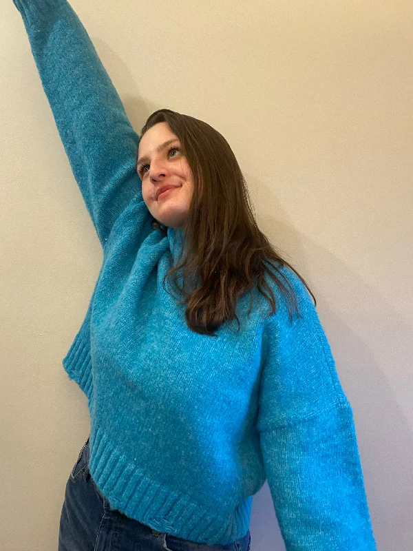 Blue knit sweater