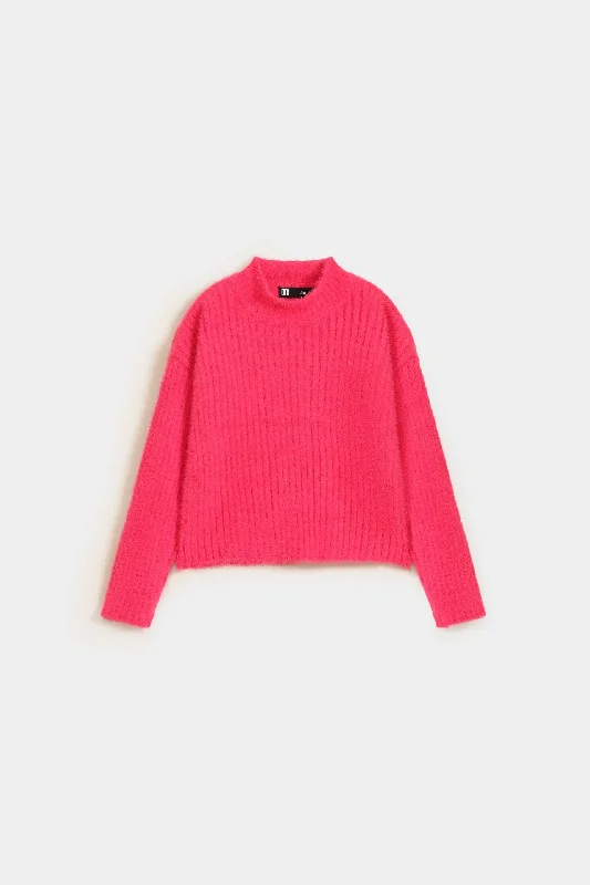 Mock Neck Ribbed Sweater