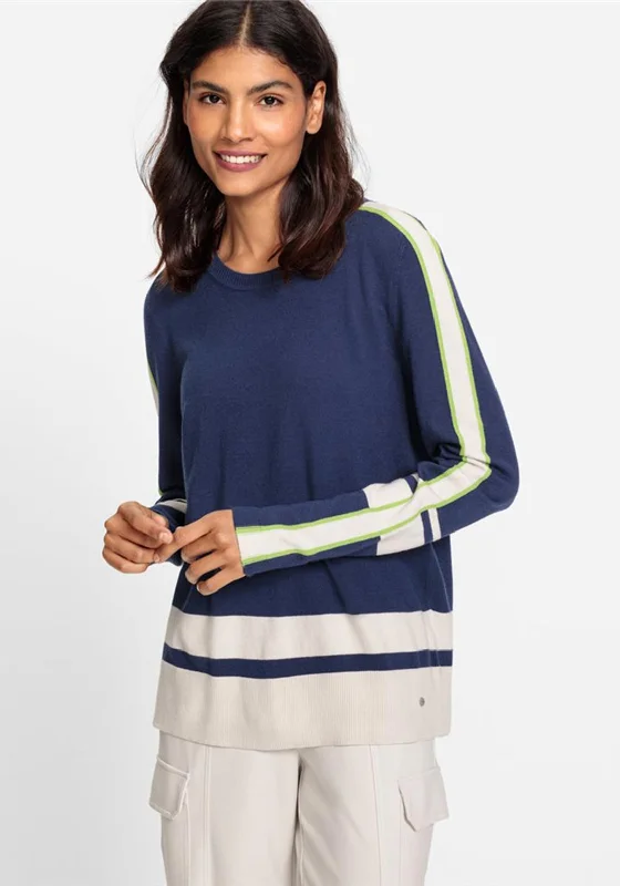 Olsen Henny Crew Neck Jumper, Indigo