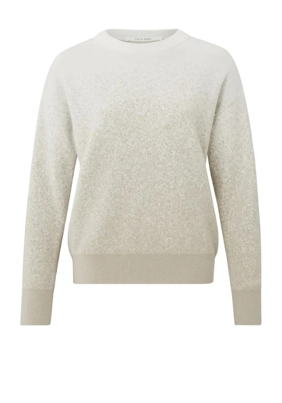 YAYA Dip Dye Crewneck Sweater, Pure Cashmere Brown