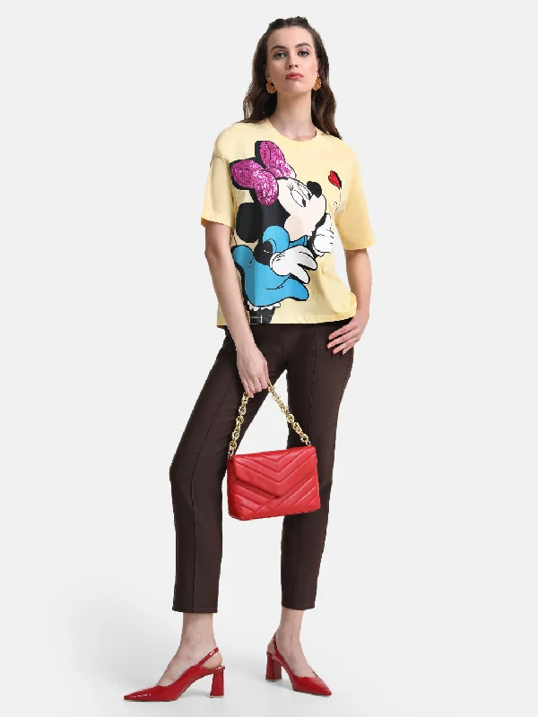 Minnie Graphic Print T-Shirt With Sequin