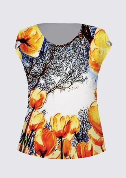 Floral Embosses: Tulip Daydream 01 Designer Julie Drape T-shirt