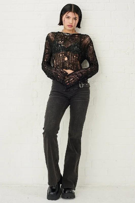 Minx Sequin Sheer Knit Top