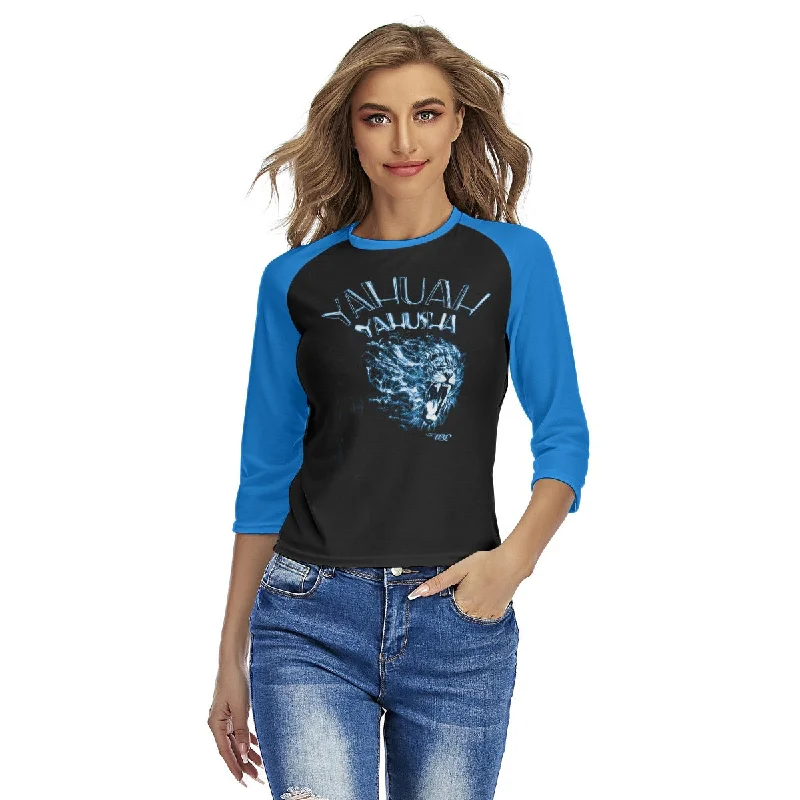 Yahuah Yahusha 01-06 Ladies Designer Slim Fit 3/4 Raglan Sleeve T-shirt