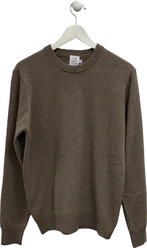 john lewis Brown Cashmere Crew Neck Sweater UK M