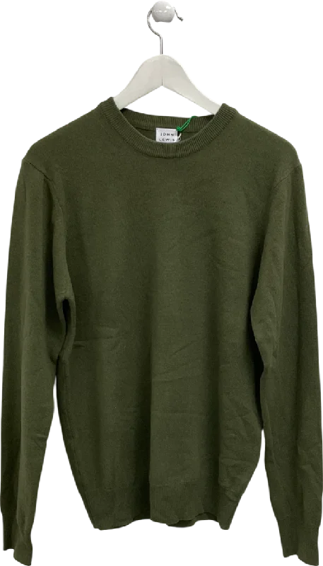 john lewis Green Cashmere Crew Neck Sweater UK M