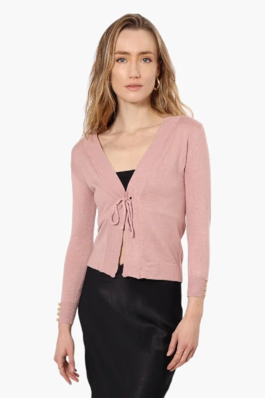 International INC Company Front Tie Shrug Cardigan - Pink