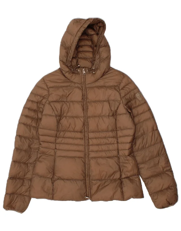 LIU JO Womens Hooded Padded Jacket IT 48 XL Brown Polyamide