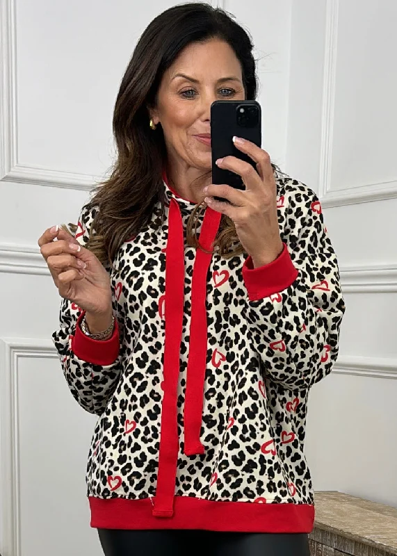 Augusta Red Leopard Hoodie