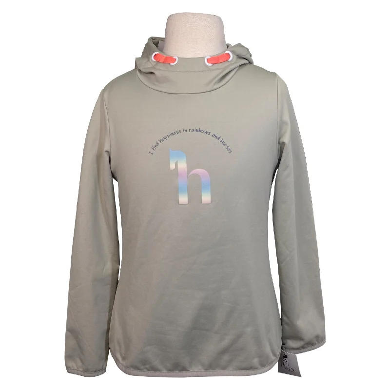 Horze 'Chloe' Rainbow Technical Hoodie in Pumice Stone - Children's XL