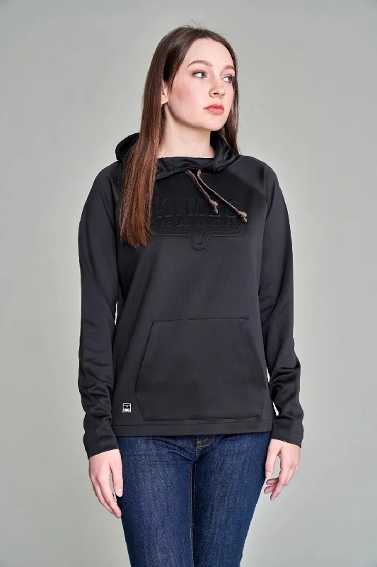 Kimes Ranch Womens Sedona Bossed Black 100% Polyester Hoodie