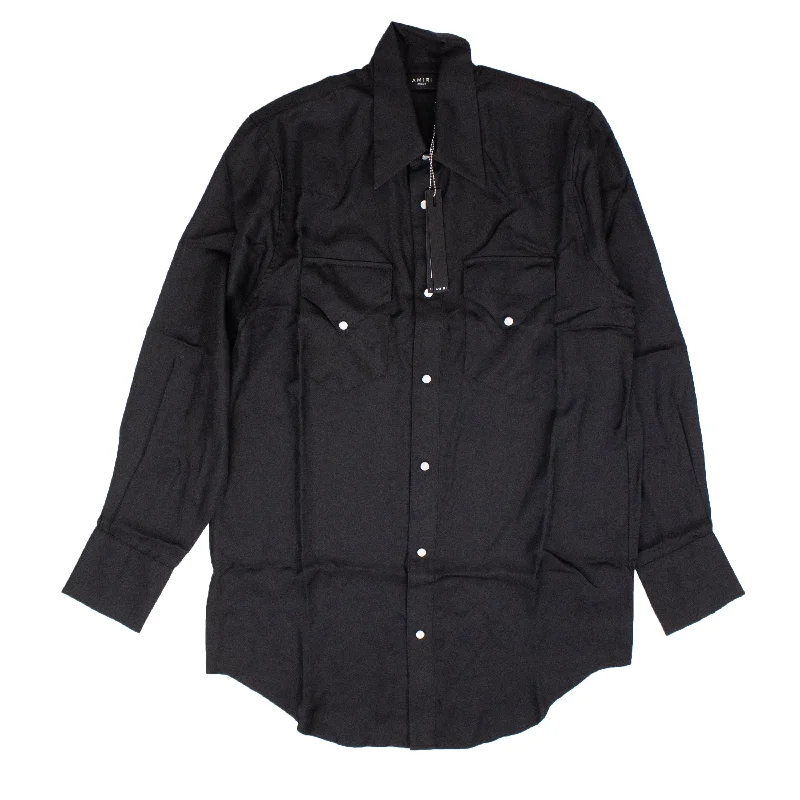 AMIRI Black Western Silk Shirt