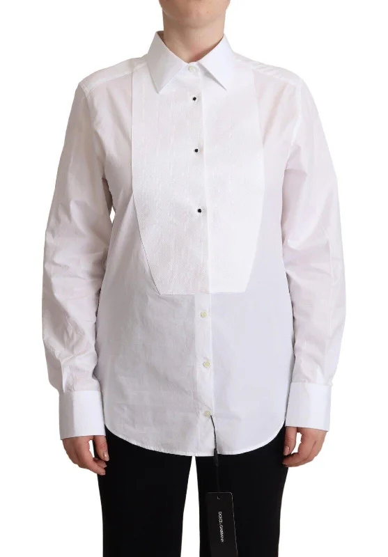 Dolce & Gabbana  Women's White Tuxedo Shirt