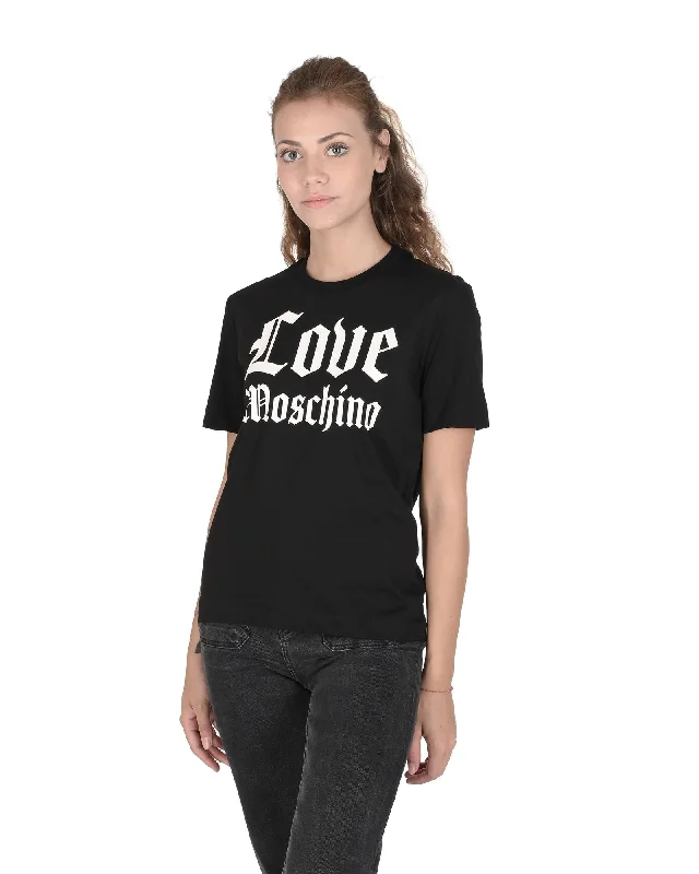 Love Moschino  Women's Black  Logo Graphic T-Shirt