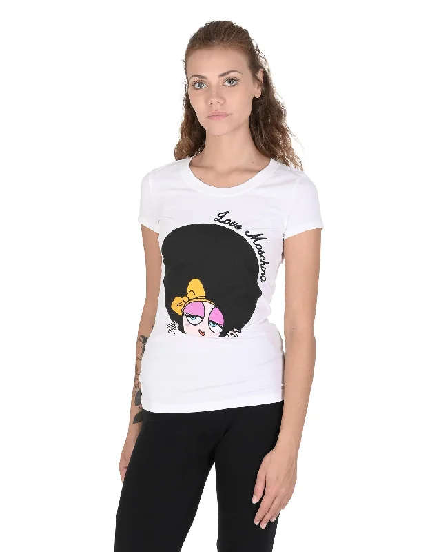 Love Moschino  Women's Printed T-Shirt White