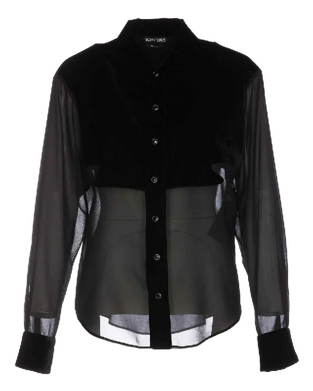 Tom Ford Womens Georgette Shirt In Black