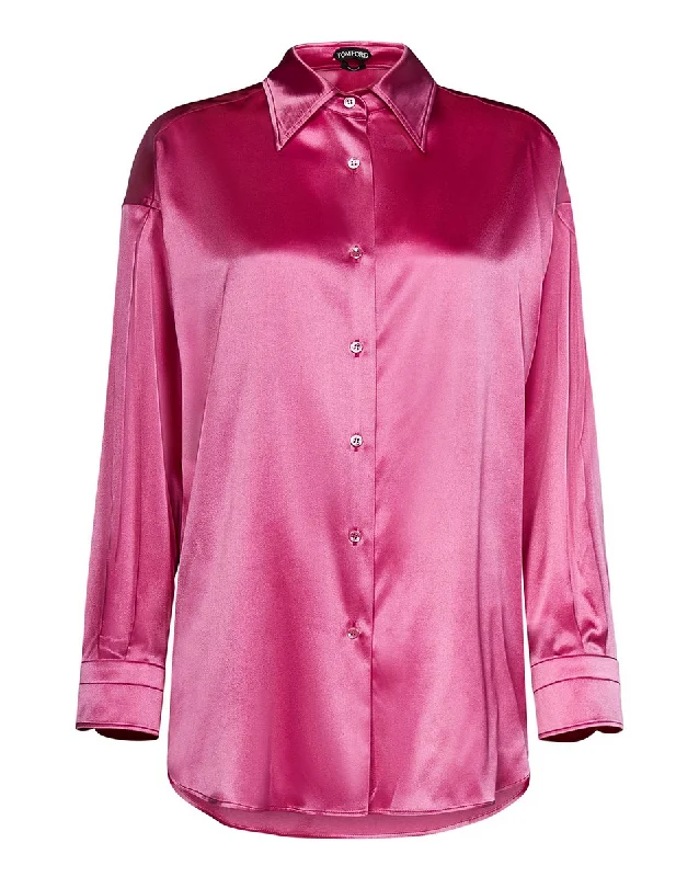 Tom Ford Womens Silk Blend Shirt In Pink