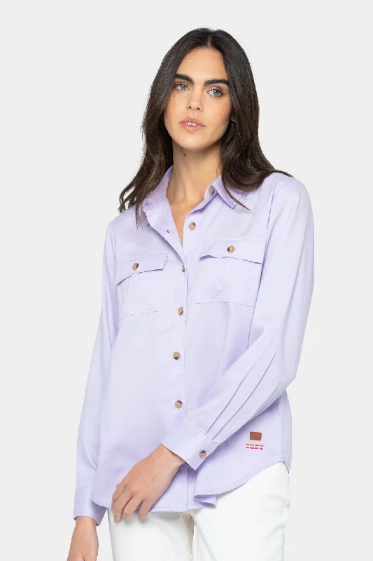 Button-Front Twill Shirt