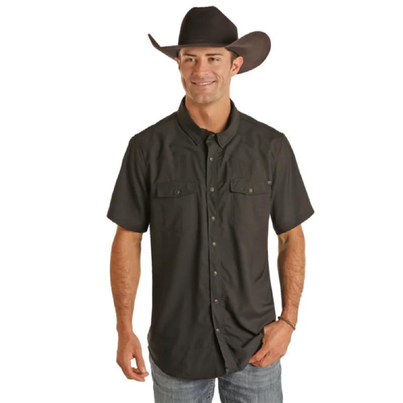 Panhandle Short Sleeve Solid Ripstop Snap Shirt